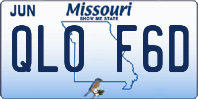 MO license plate QL0F6D