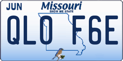 MO license plate QL0F6E