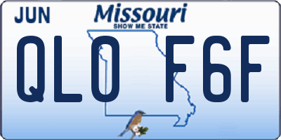 MO license plate QL0F6F