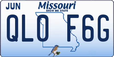 MO license plate QL0F6G