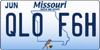 MO license plate QL0F6H