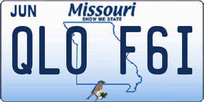 MO license plate QL0F6I