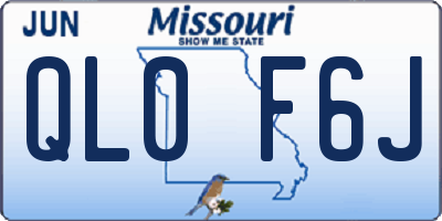 MO license plate QL0F6J