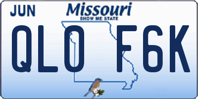 MO license plate QL0F6K