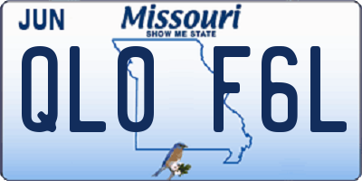 MO license plate QL0F6L