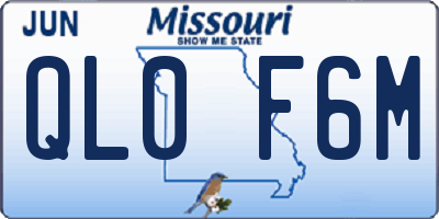 MO license plate QL0F6M