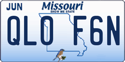MO license plate QL0F6N
