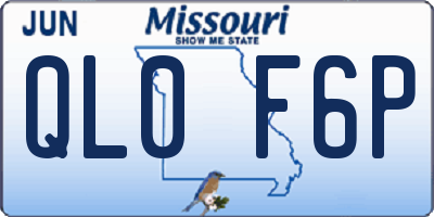 MO license plate QL0F6P