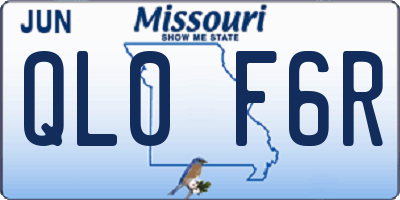 MO license plate QL0F6R
