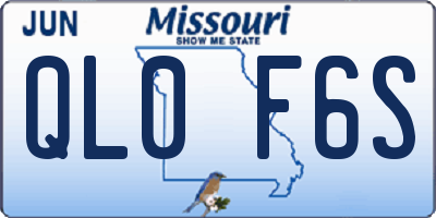 MO license plate QL0F6S