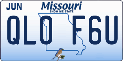 MO license plate QL0F6U