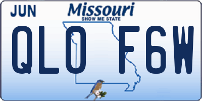 MO license plate QL0F6W