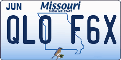 MO license plate QL0F6X