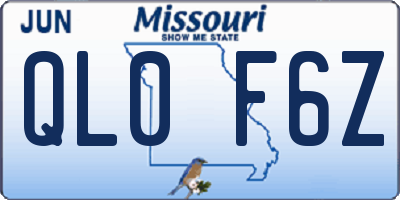 MO license plate QL0F6Z