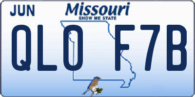 MO license plate QL0F7B