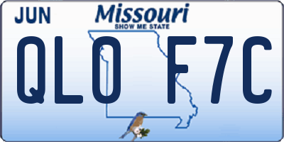 MO license plate QL0F7C