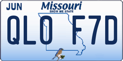 MO license plate QL0F7D