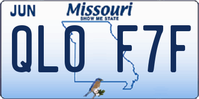 MO license plate QL0F7F