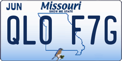 MO license plate QL0F7G