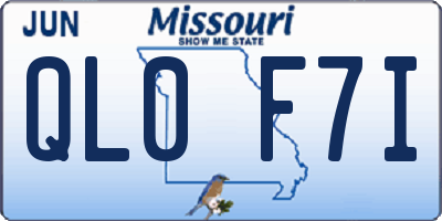 MO license plate QL0F7I