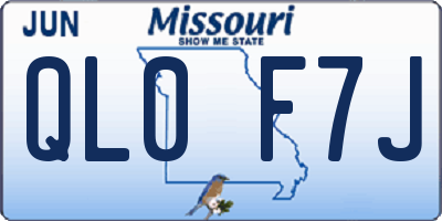 MO license plate QL0F7J