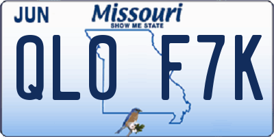 MO license plate QL0F7K