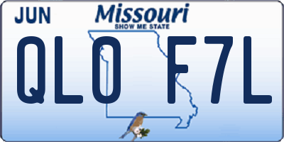 MO license plate QL0F7L