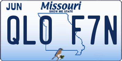 MO license plate QL0F7N