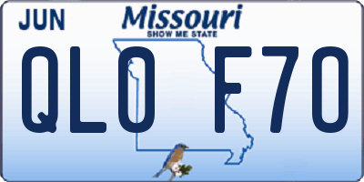 MO license plate QL0F7O