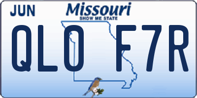 MO license plate QL0F7R