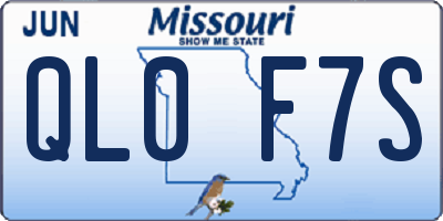 MO license plate QL0F7S