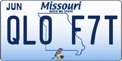 MO license plate QL0F7T