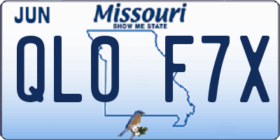 MO license plate QL0F7X