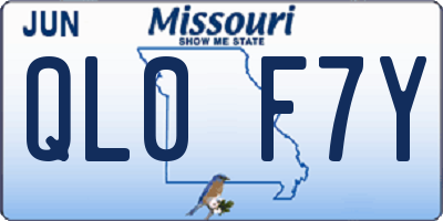 MO license plate QL0F7Y