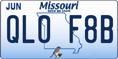 MO license plate QL0F8B