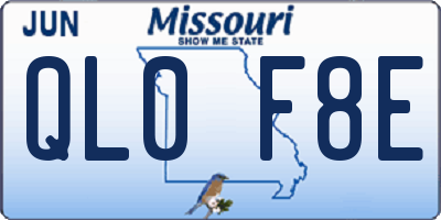 MO license plate QL0F8E