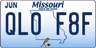 MO license plate QL0F8F