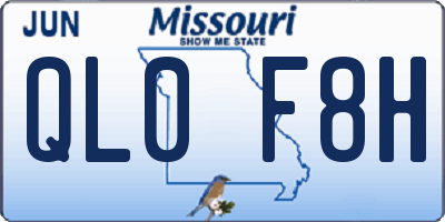 MO license plate QL0F8H