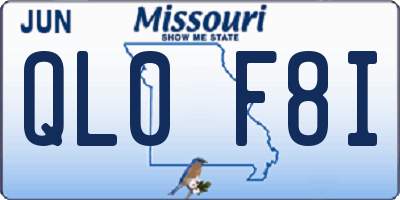 MO license plate QL0F8I