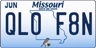 MO license plate QL0F8N