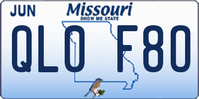MO license plate QL0F8O