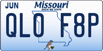 MO license plate QL0F8P