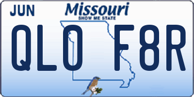 MO license plate QL0F8R