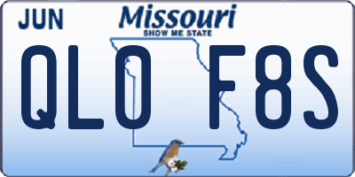 MO license plate QL0F8S