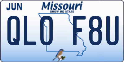 MO license plate QL0F8U