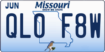 MO license plate QL0F8W