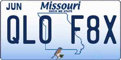 MO license plate QL0F8X