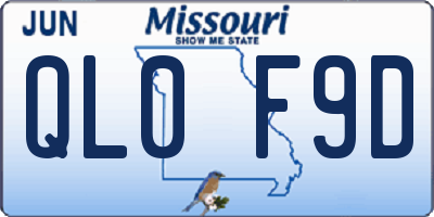 MO license plate QL0F9D