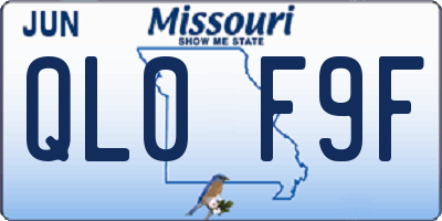 MO license plate QL0F9F