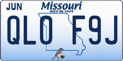 MO license plate QL0F9J